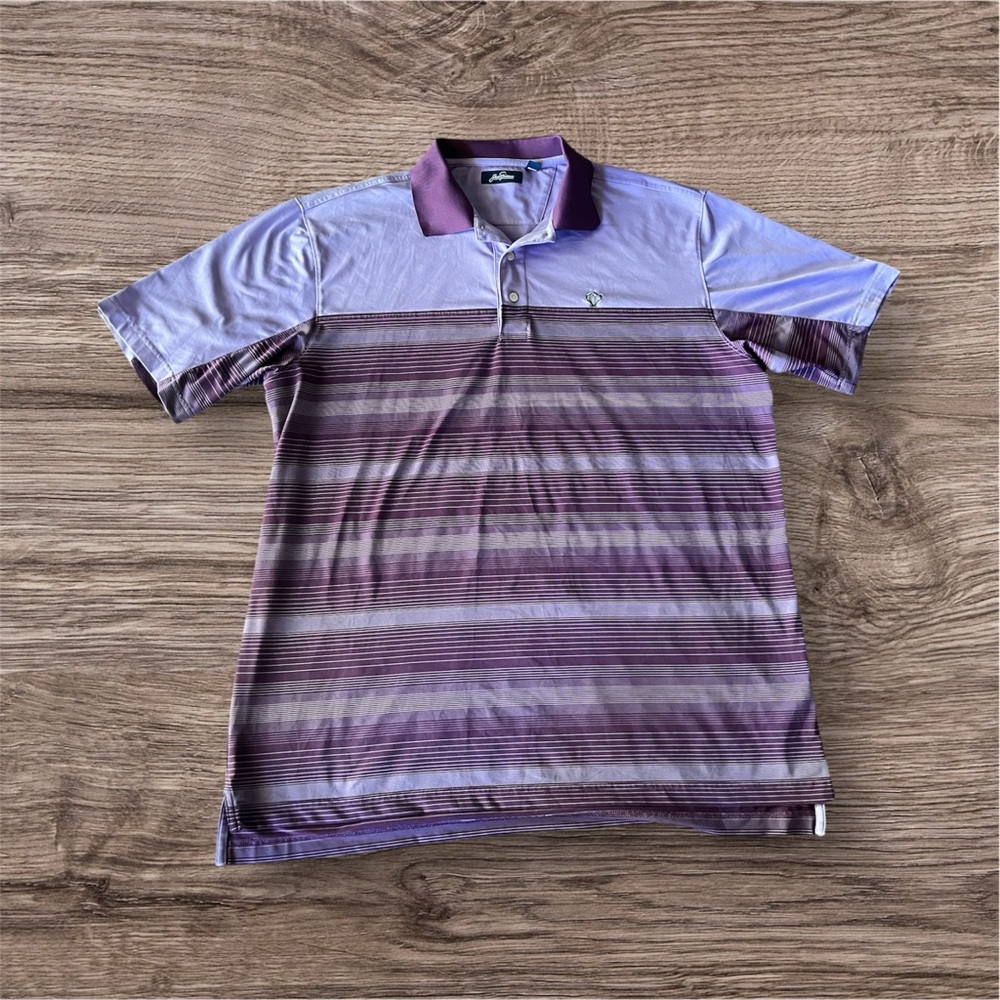 Jack Nicklaus Golf Purple Striped Polo Shirt‎ Men’s Size XL